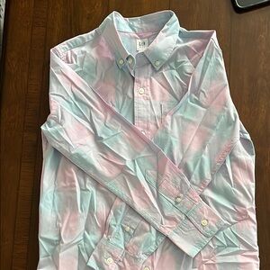 GAP Pink and Blue Button Down Shirt Classic Style